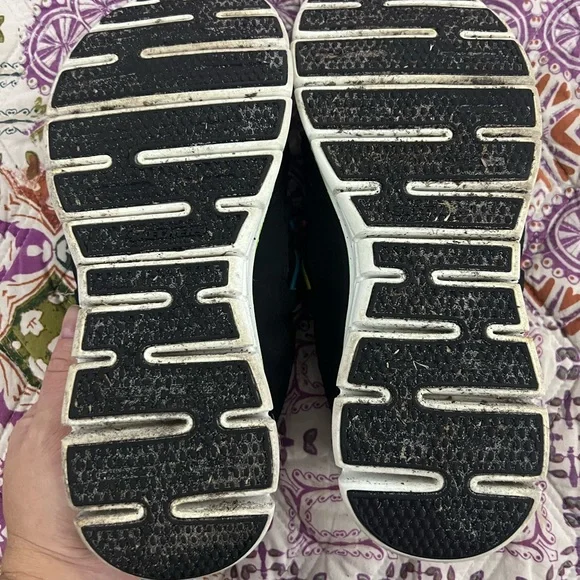 Skecher Sport Memory Foam Black and Rainbow Shoes Size - Picture 4 of 5